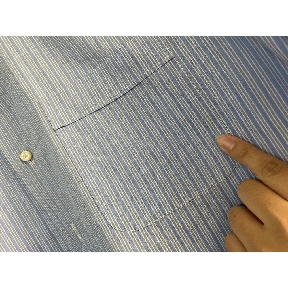 Tommy Bahama Men's Striped Blue Button Down Shirt Size (17  32-33) Long Sleeve - Picture 4 of 7